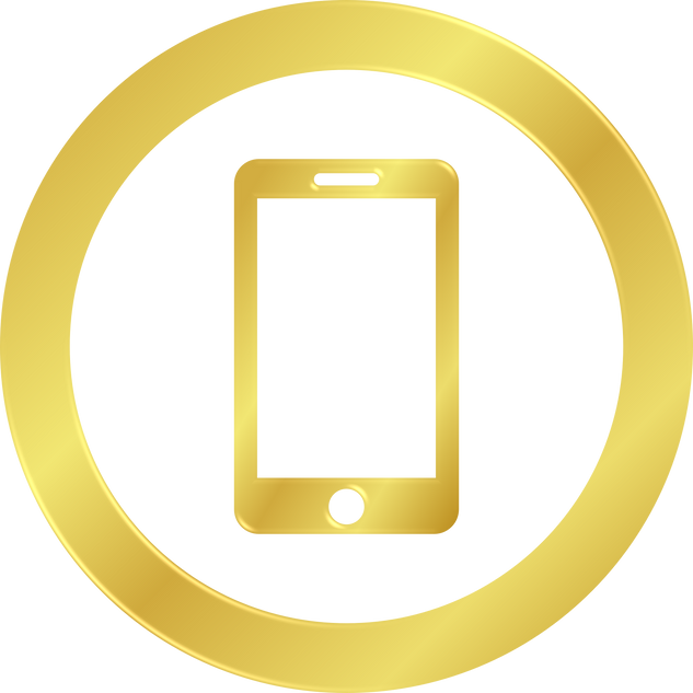 Gold Mobile Phone Icon